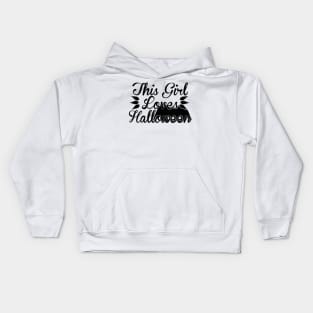 this girl loves halloween Kids Hoodie